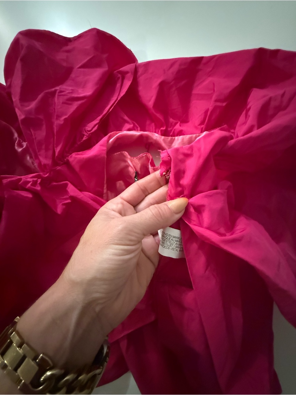 Zara Fuchsia One-Shoulder Ruffle Bow Top - Picture 7 of 9
